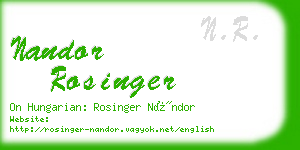 nandor rosinger business card
